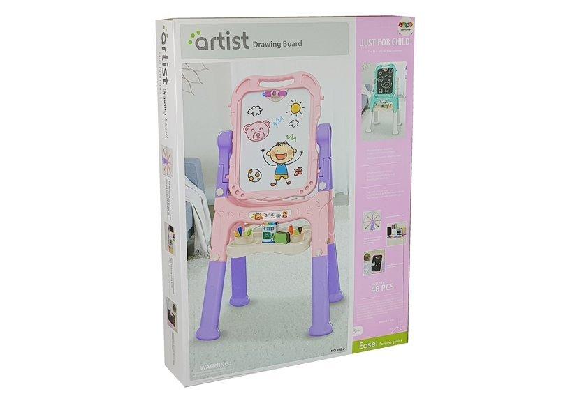 Tablica Dvipusė lenta su priedais 2in1, rožinė-violetinė