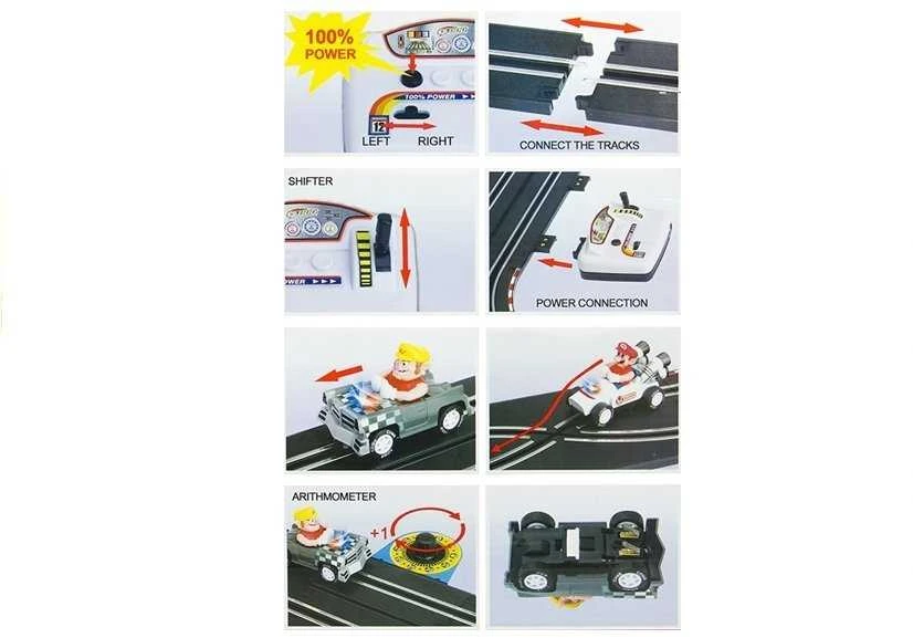 Lean Toys Lenktynių trasa su dviem automobiliais - 452 cm