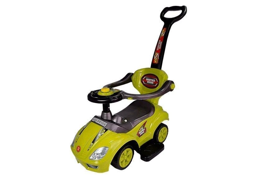 Lean Cars Paspiriama mašinėlė-stumdukas Mega Car 3in1, geltona