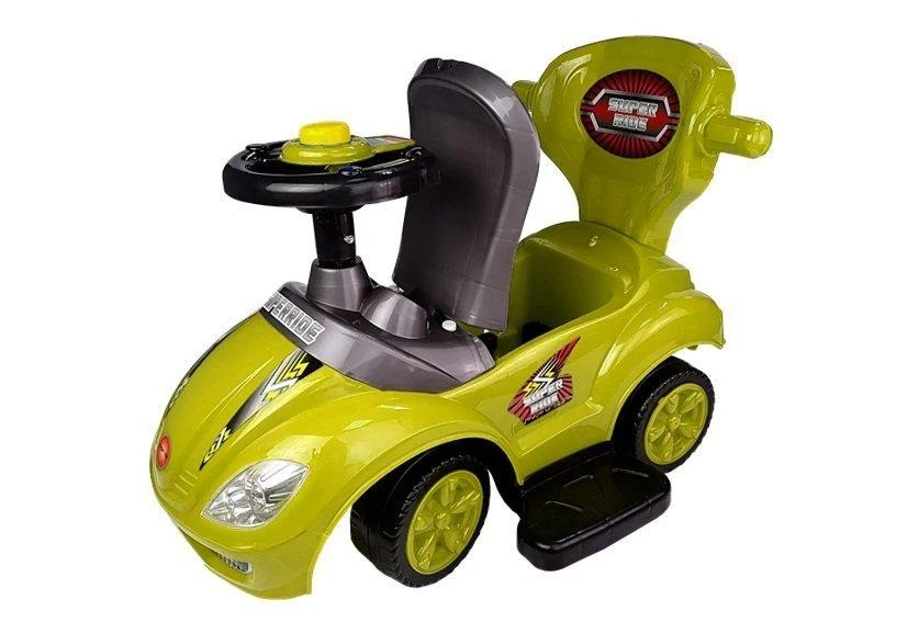 Lean Cars Paspiriama mašinėlė-stumdukas Mega Car 3in1, geltona