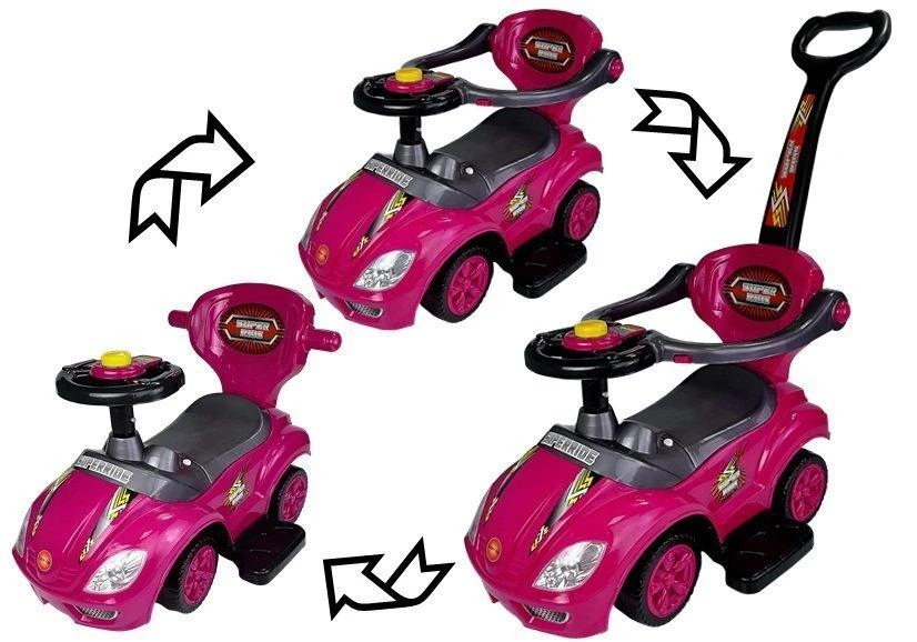 Lean Cars Paspiriama mašinėlė-stumdukas Mega Car 3in1