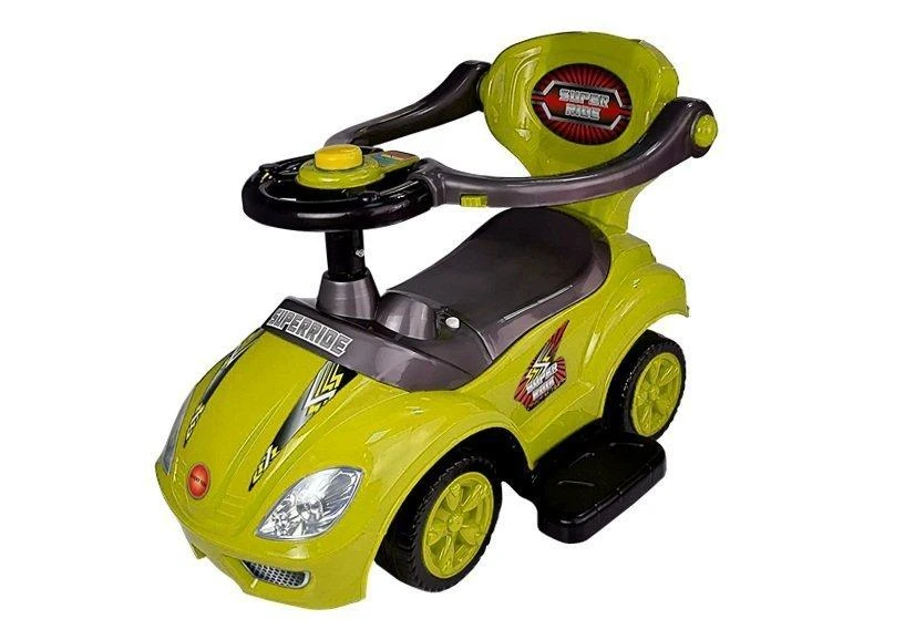 Lean Cars Paspiriama mašinėlė-stumdukas Mega Car 3in1, geltona