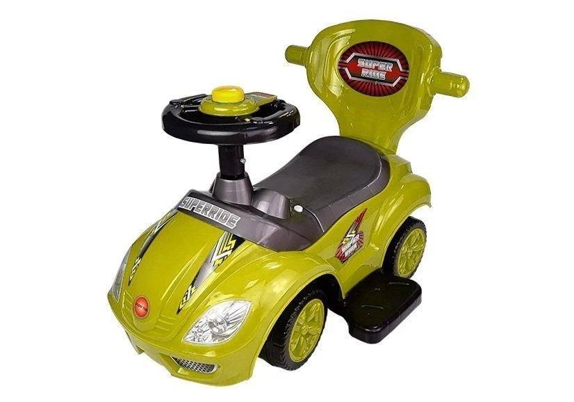 Lean Cars Paspiriama mašinėlė-stumdukas Mega Car 3in1, geltona