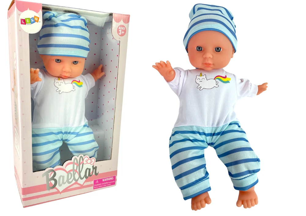 Lean Toys Lėlė kūdikis su mėlyna pižama