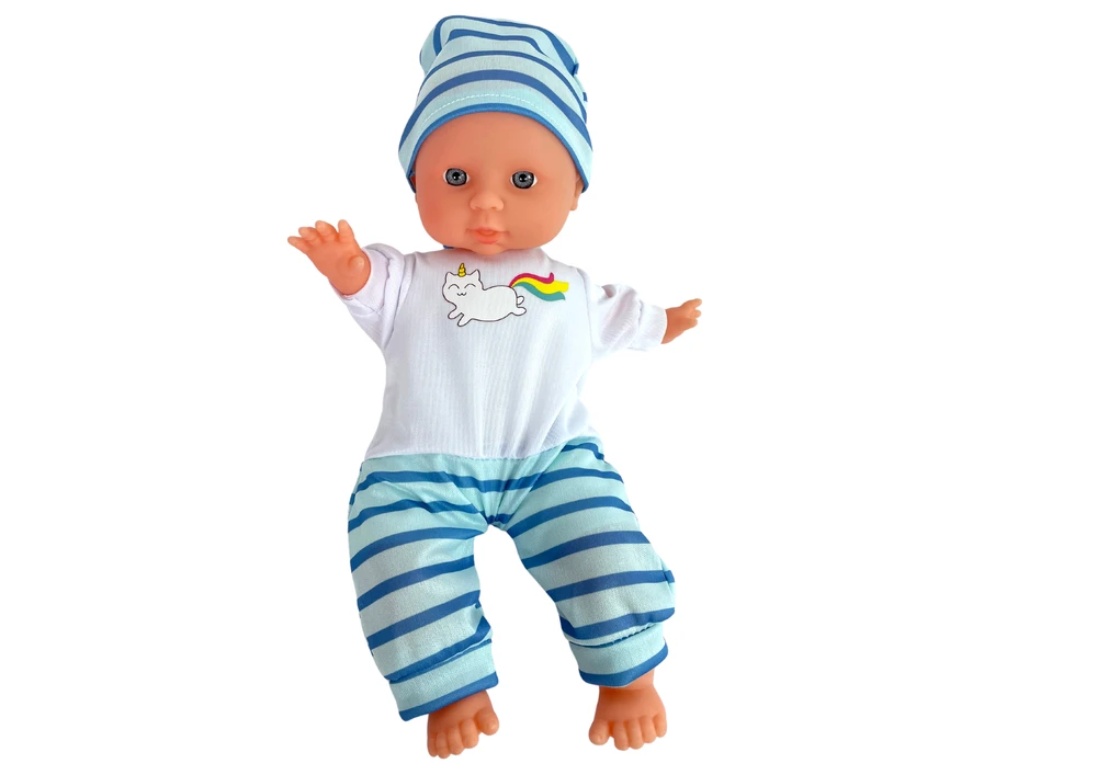 Lean Toys Lėlė kūdikis su mėlyna pižama