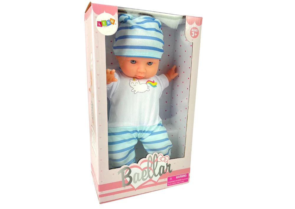 Lean Toys Lėlė kūdikis su mėlyna pižama
