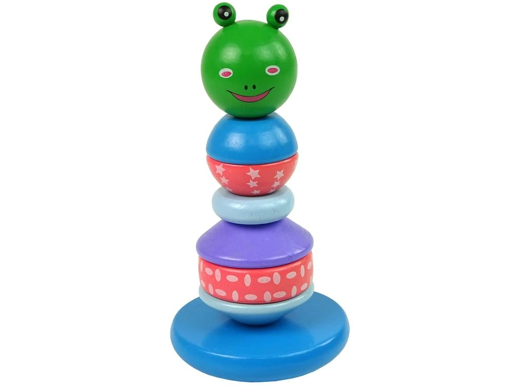 Drewniana Mokomoji piramidė mergaitėms Lean Toys Triušis