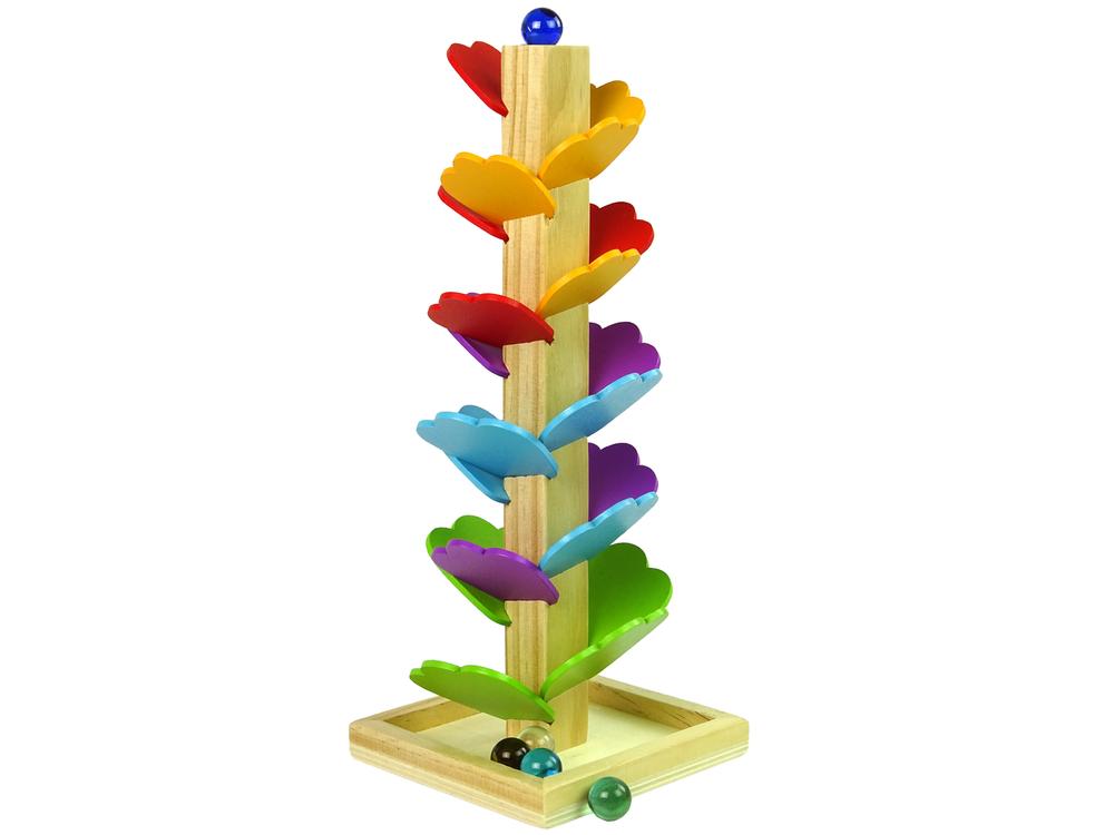 Lean Toys Medinė trasa žaidimas su medžiu