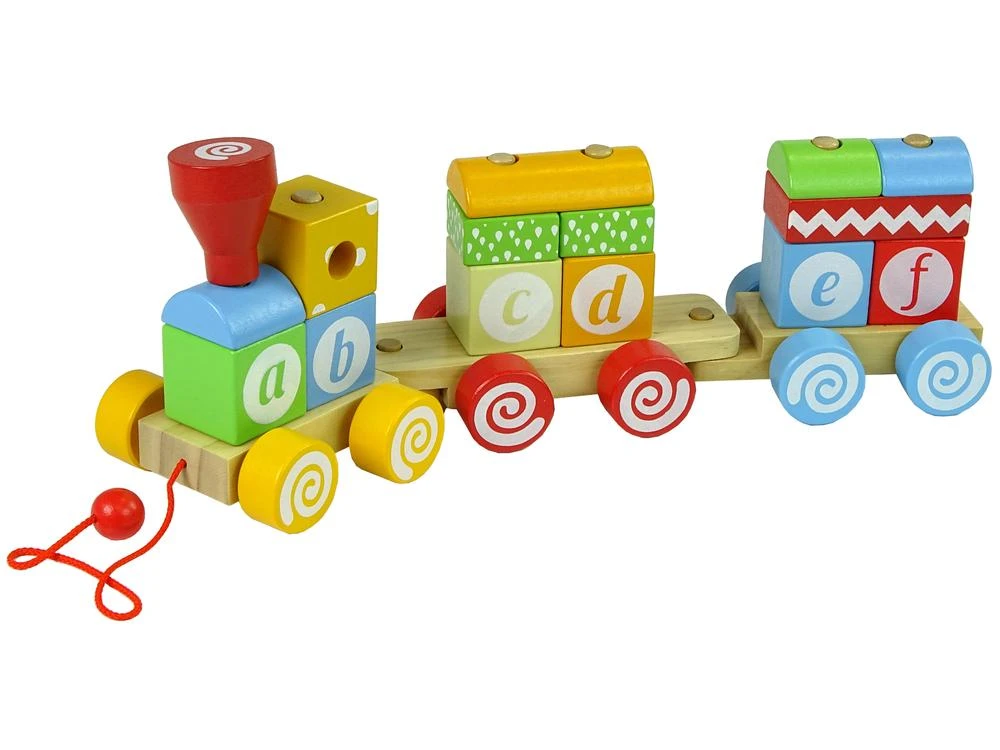 Lean Toys Edukacinis medinis traukinukas