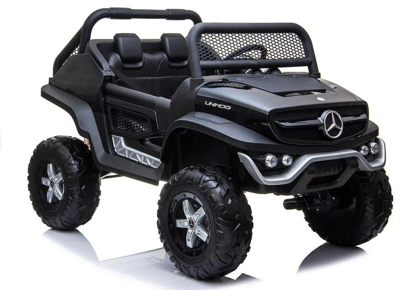 Lean Cars Mercedes Unimog elektrinis automobilis vaikams 4x4, juodas