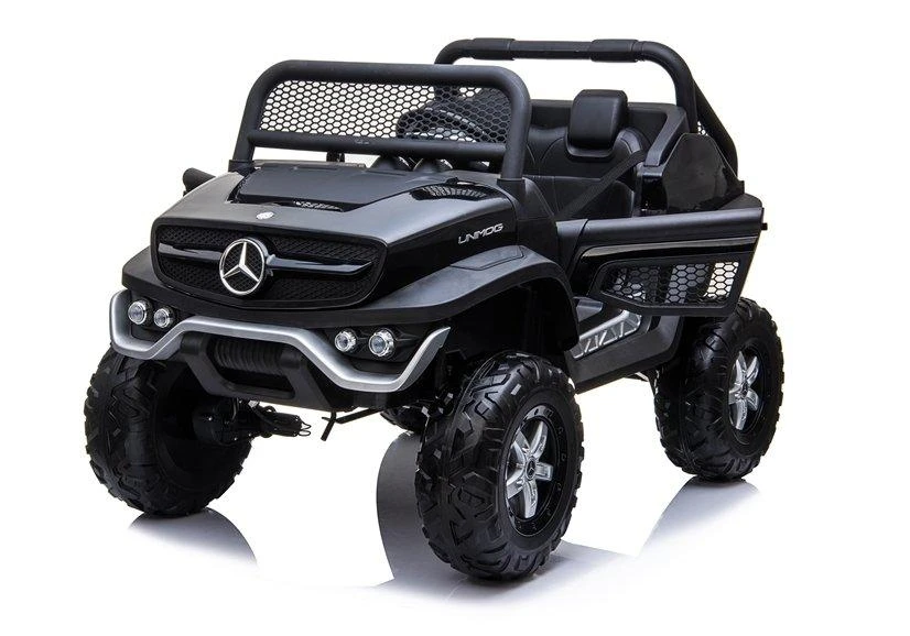 Lean Cars Mercedes Unimog elektrinis automobilis vaikams 4x4, juodas