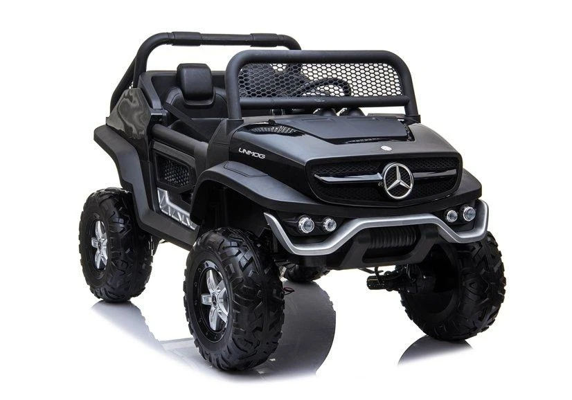 Lean Cars Mercedes Unimog elektrinis automobilis vaikams 4x4, juodas