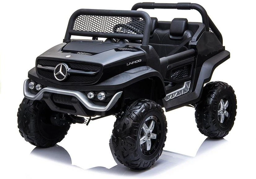 Lean Cars Mercedes Unimog elektrinis automobilis vaikams 4x4, juodas