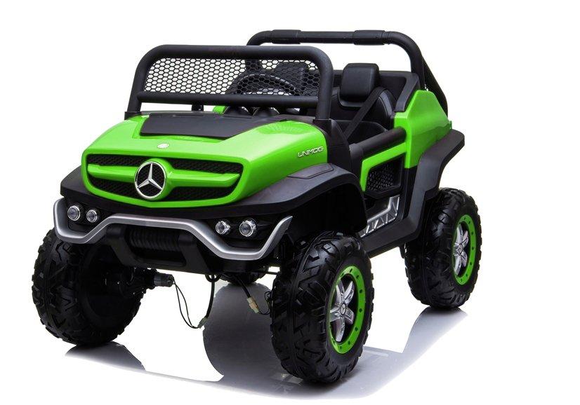 Lean Cars Akumuliatorinis automobilis Mercedes Unimog žalias
