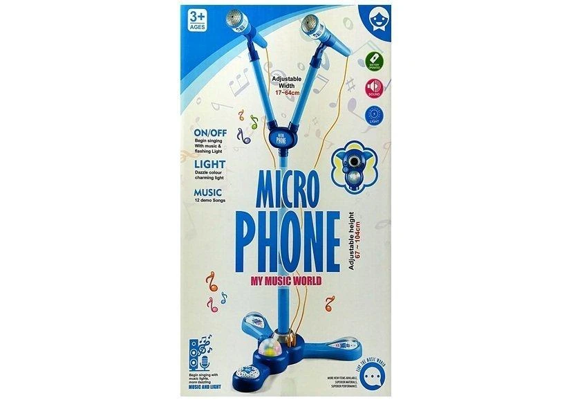 Lean Toys Vaikiškas karaokės rinkinys su mėlynu trikojo stovu