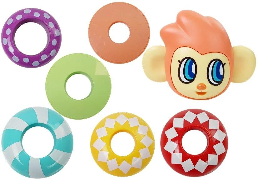 Piramidė Beždžionėlė Lean toys Mon Mon the Rainbow Stacker