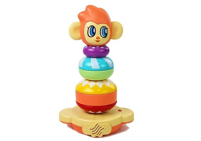 Piramidė Beždžionėlė Lean toys Mon Mon the Rainbow Stacker