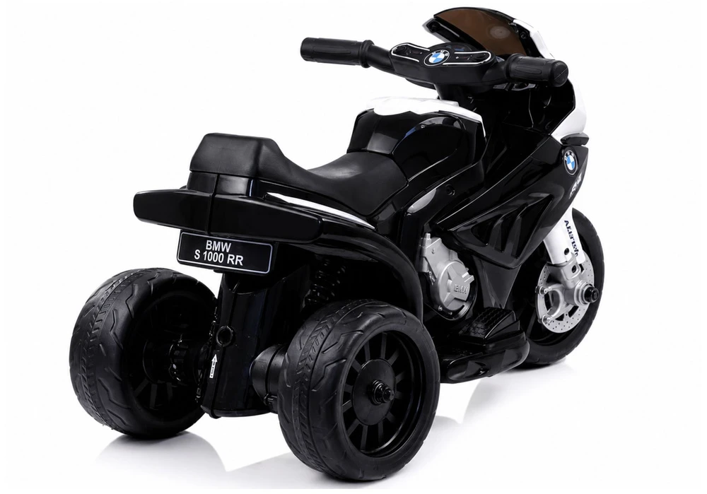 Lean Cars Trijų ratų elektrinis motociklas vaikams L-Toys BMW S1000RR, juodas