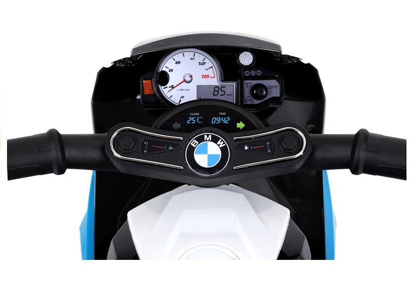 Lean Cars Vienvietis vaikiškas elektrinis motociklas BMW S1000RR, mėlynas