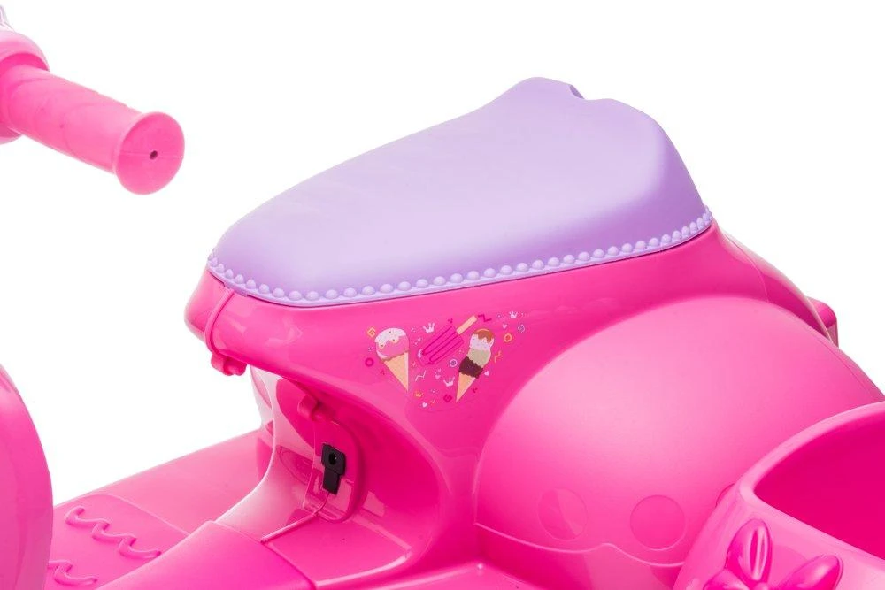 Lean Cars CREAM Triratis elektromobilis Scooter Ice Kreminis Shop JT5258, rožinis