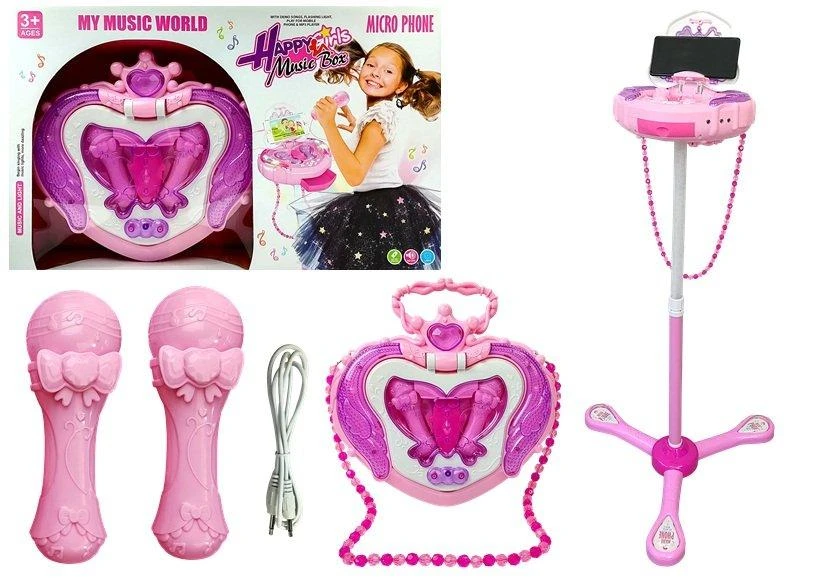 Žaislinis mikrofonas Lean Toys, rožinis
