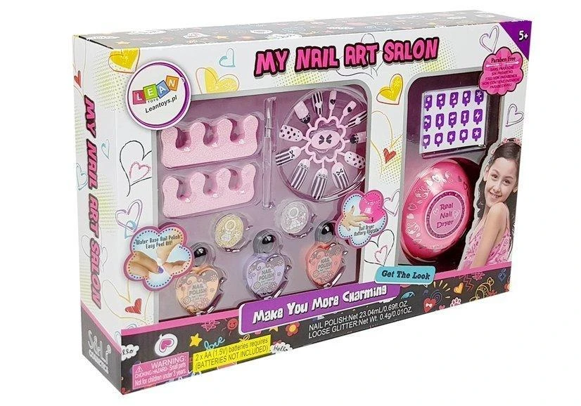 Lean Toys Vaikiškas nagų puošybos rinkinys su nagų džiovintuvu