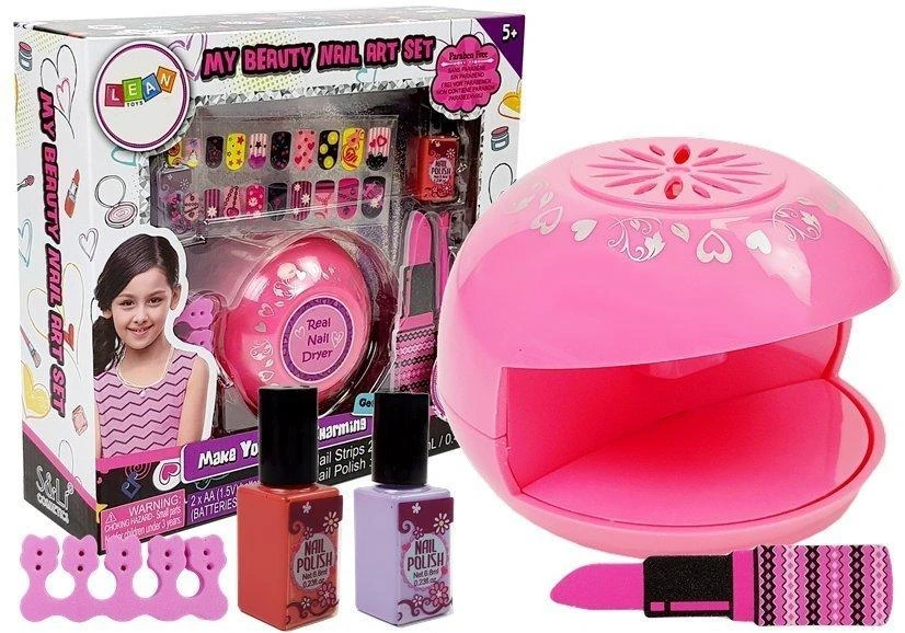 Lean Toys Vaikiškas nagų puošybos rinkinys su nagų džiovintuvu