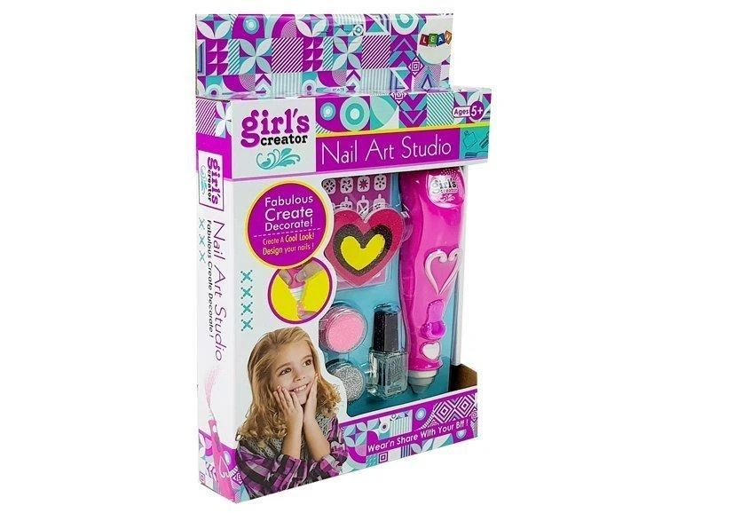 Lean Toys Nagų lakavimo rinkinys su blizgučių dozatoriumi ir laku