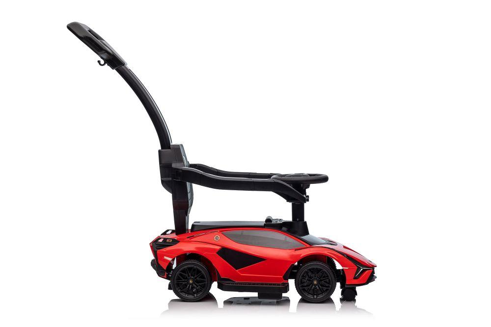 Lean Cars „Lamborghini QLS-996T“ važiuojamasis automobilis su stūmikliu, raudonas