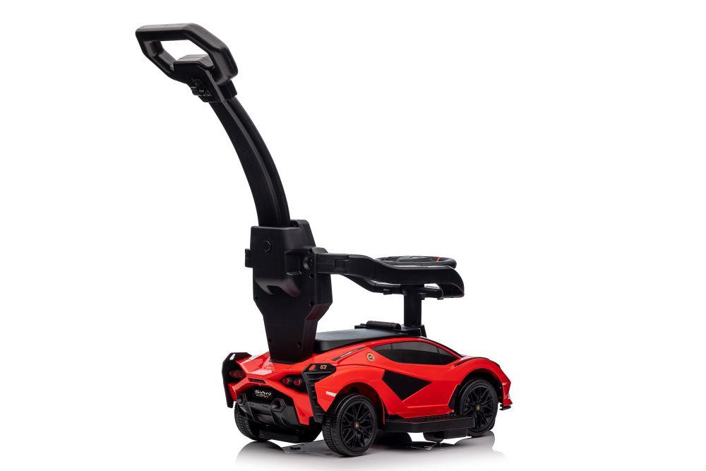 Lean Cars „Lamborghini QLS-996T“ važiuojamasis automobilis su stūmikliu, raudonas