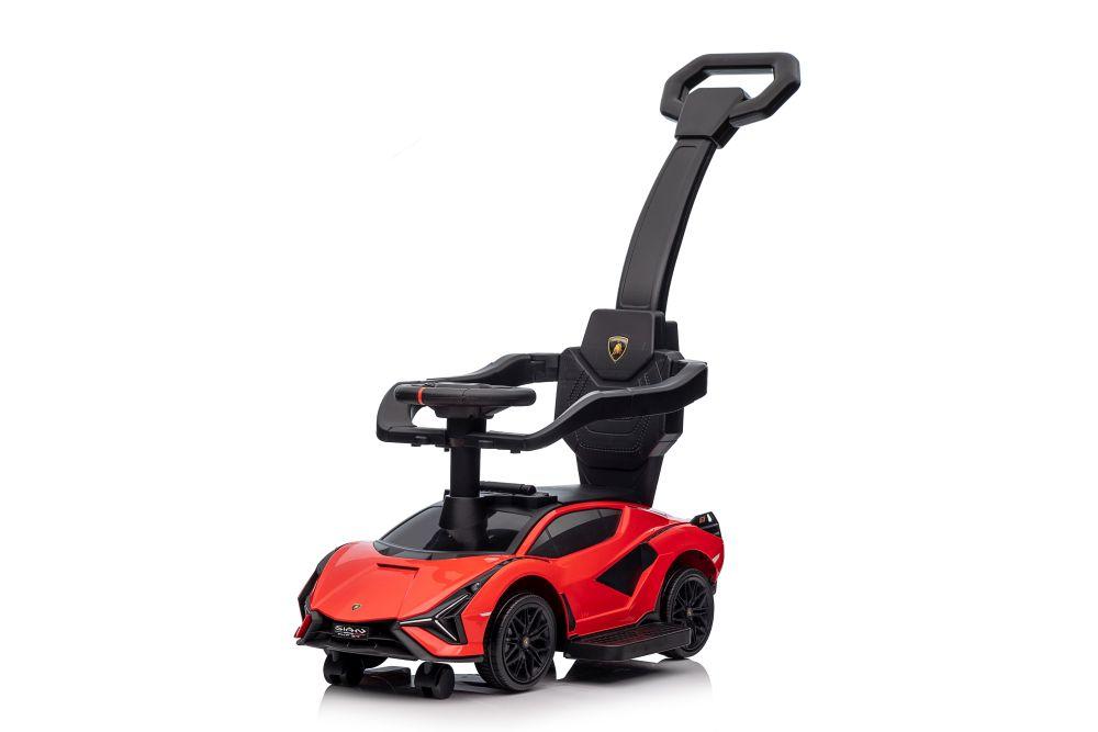 Lean Cars „Lamborghini QLS-996T“ važiuojamasis automobilis su stūmikliu, raudonas