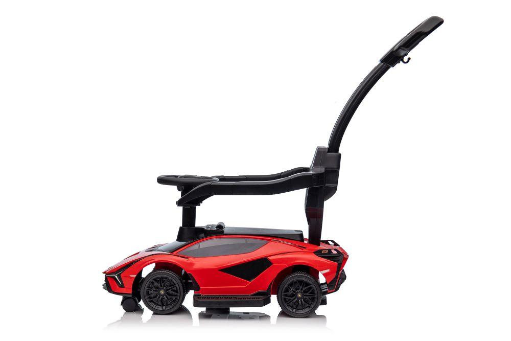 Lean Cars „Lamborghini QLS-996T“ važiuojamasis automobilis su stūmikliu, raudonas