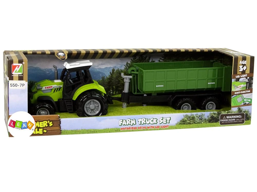 Lean Toys Žaislinis su priekaba traktorius