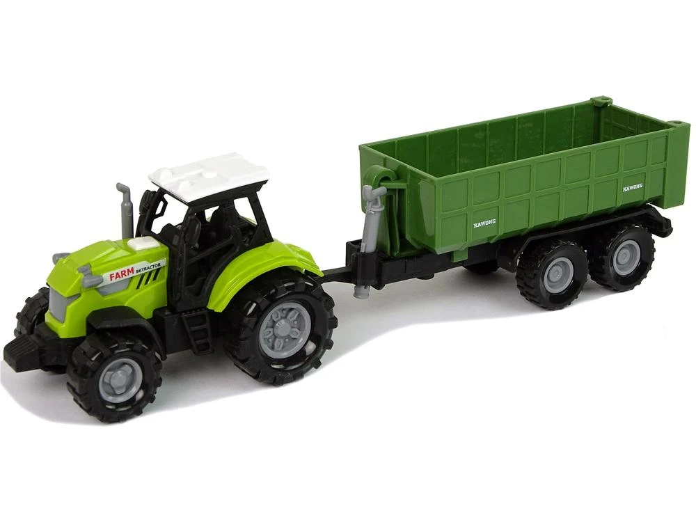 Lean Toys Žaislinis su priekaba traktorius