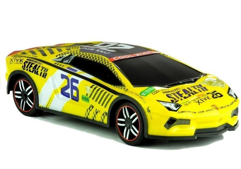 Lean Toys Radijo bangomis valdomas automobilis, geltonas