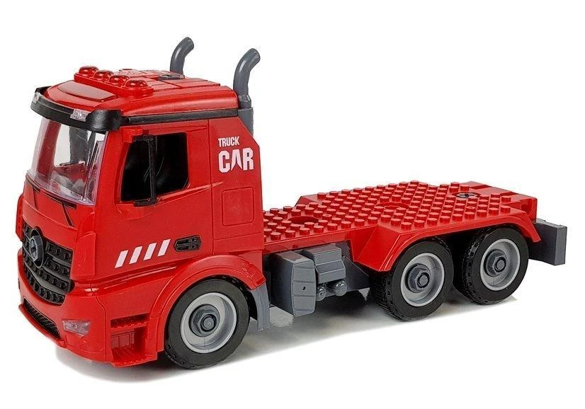 Žaislinis ardomas ugniagesių gelbėtojų autokeltuvas su priedais Lean Toys, raudonas, 54x32x9,5 cm