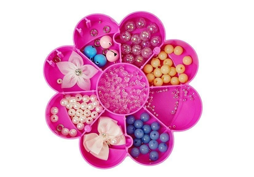 Papuošalų karoliukų rinkinys mergaitėms Lean Toys, rožinis