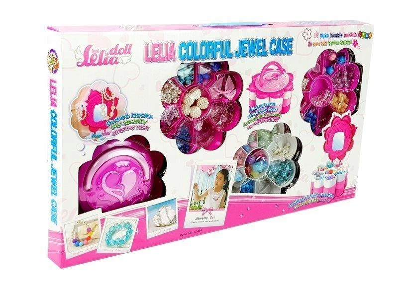 Papuošalų karoliukų rinkinys mergaitėms Lean Toys, rožinis
