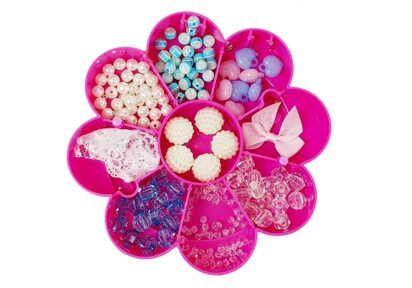 Papuošalų karoliukų rinkinys mergaitėms Lean Toys, rožinis