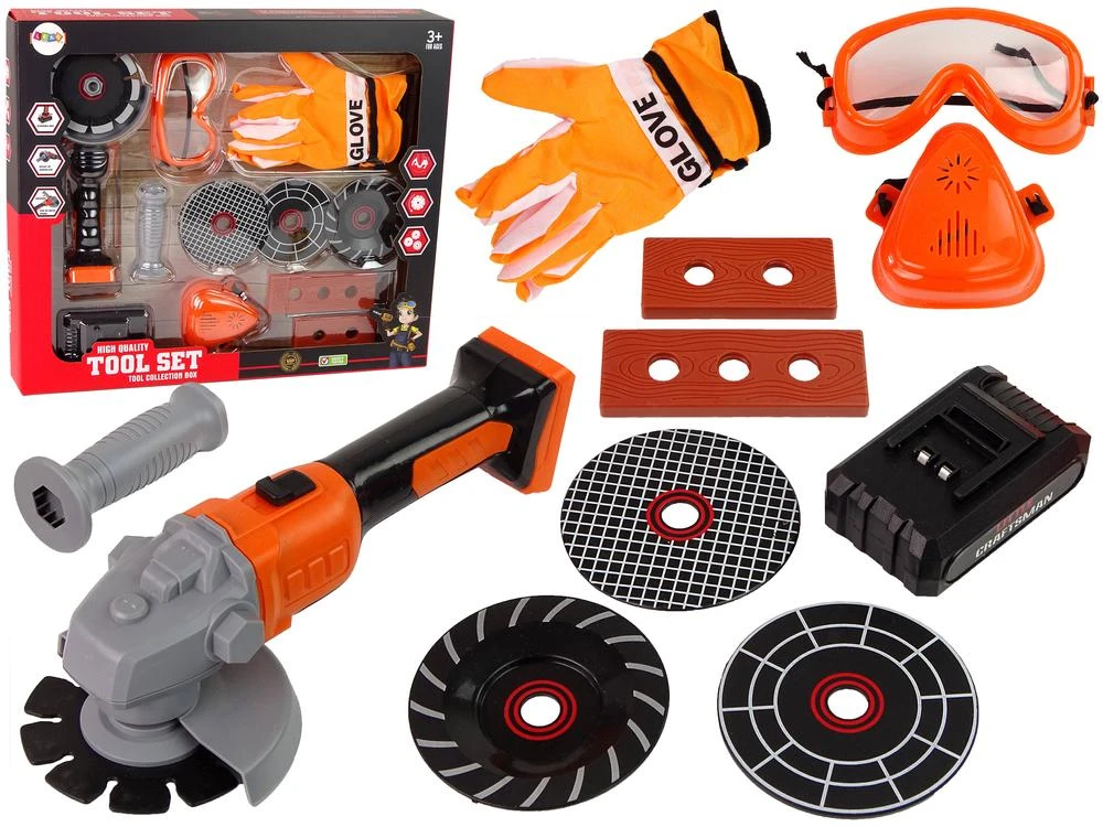 Lean Toys Žaislinis šlifuoklis LeanToys su apsaugine kauke