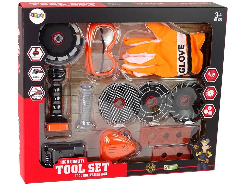 Lean Toys Žaislinis šlifuoklis LeanToys su apsaugine kauke