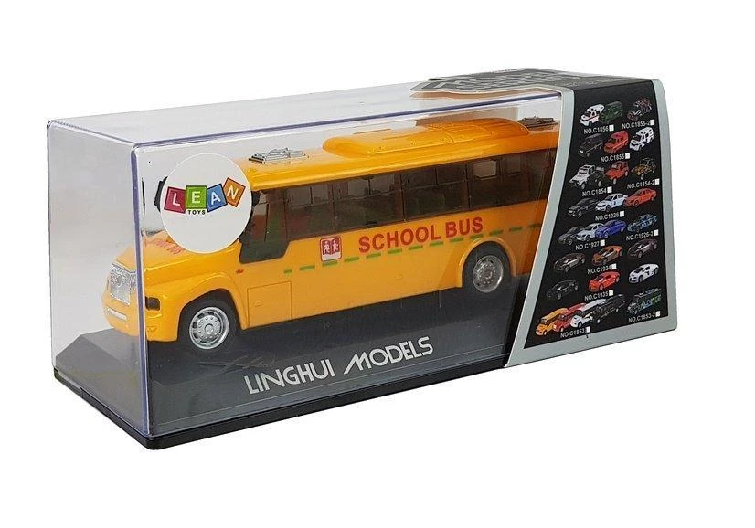 Lean Toys Žaislinis mokyklinis autobusas su šviesomis ir garsais, 20 cm