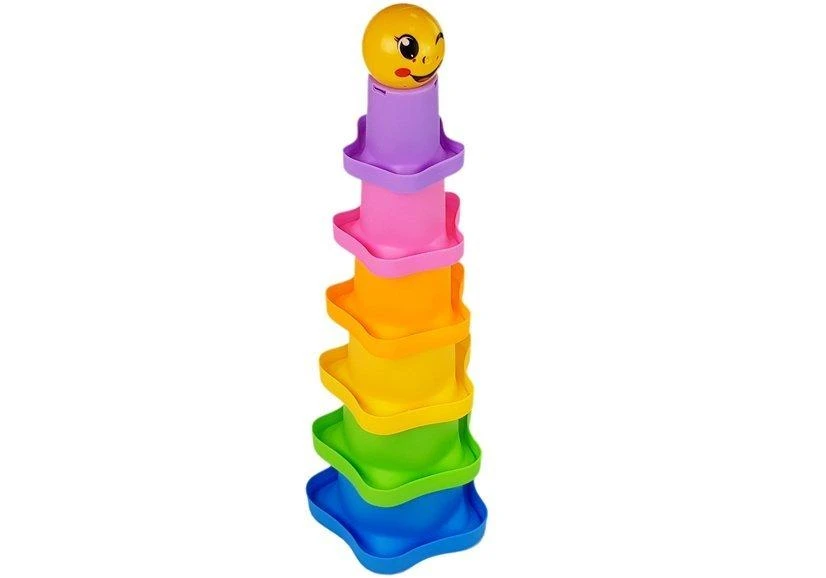Lean Toys Vaivorykštės spalvų piramidė vaikams
