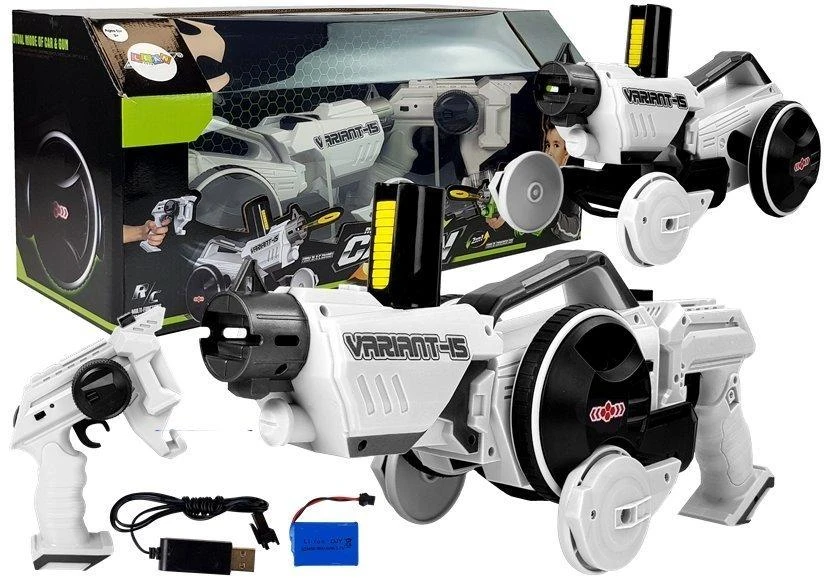 Lean Toys Radijo bangomis valdomas automobilis šautuvas 2in1