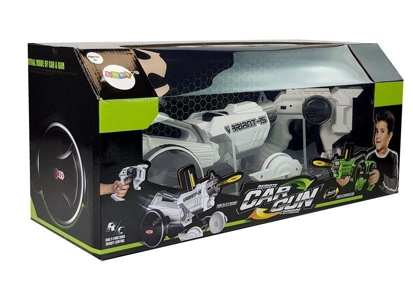 Lean Toys Radijo bangomis valdomas automobilis šautuvas 2in1