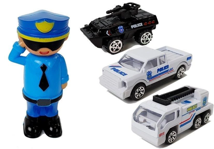 Lean Toys Automobilis su policininko figūrėlė 2in1