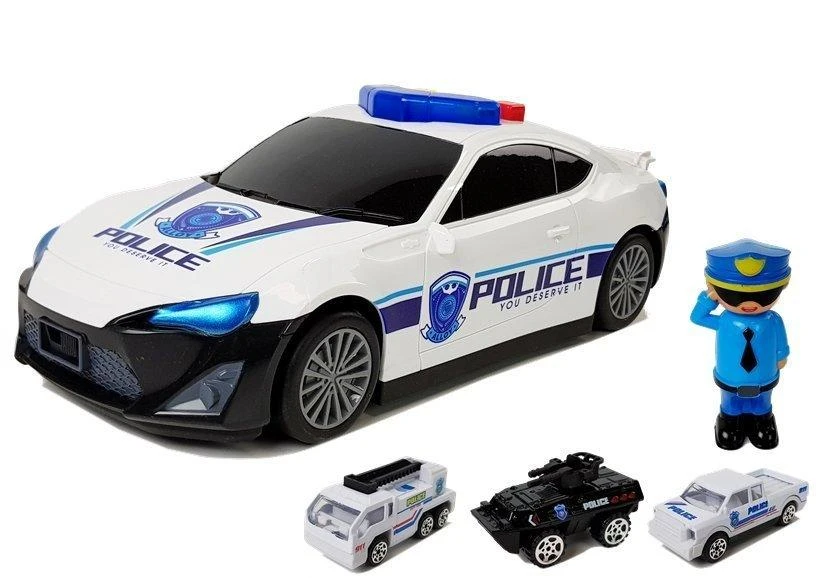 Lean Toys Automobilis su policininko figūrėlė 2in1