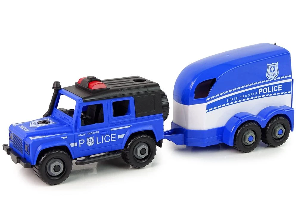 Lean Toys Policijos visureigis su priekaba LeanToys