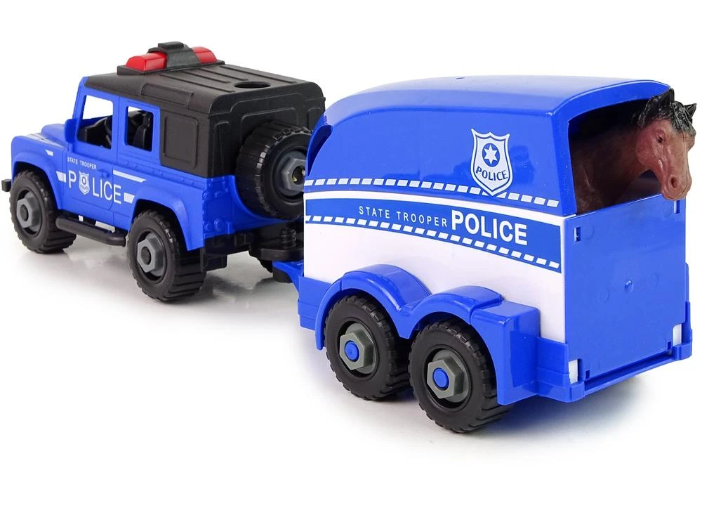 Lean Toys Policijos visureigis su priekaba LeanToys