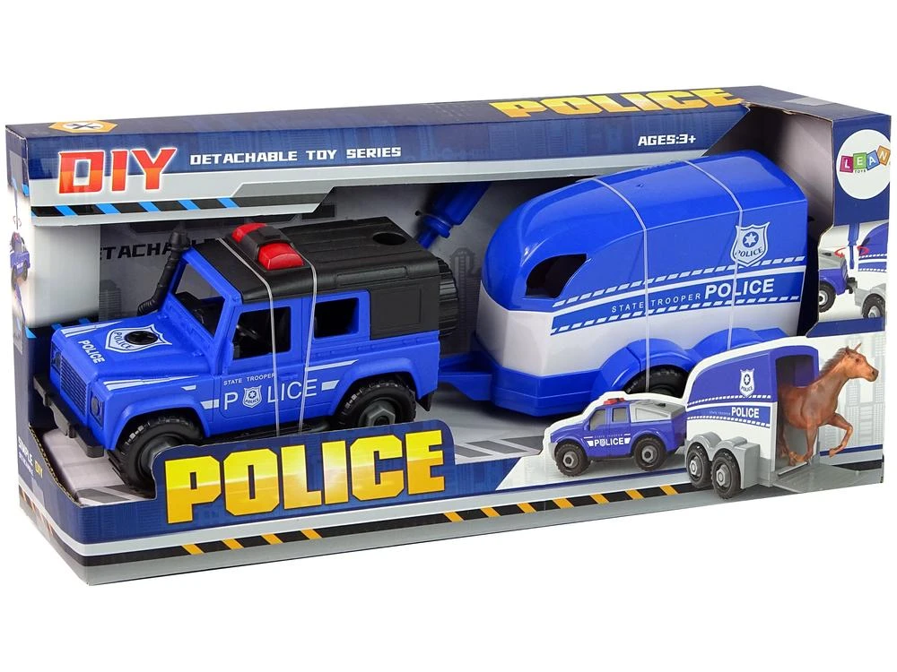Lean Toys Policijos visureigis su priekaba LeanToys